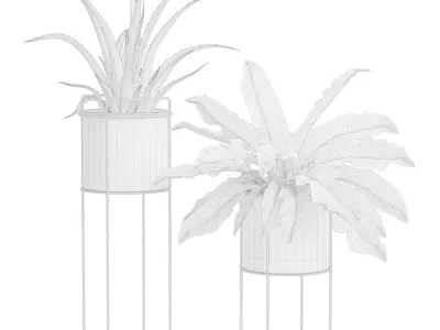 Plants Dark Metal Stand 3D model