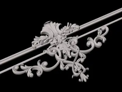 Central decor ornament for furniture 3D model 1068