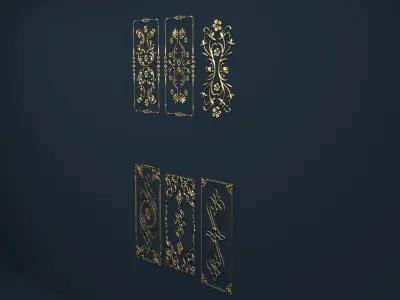 Collection carved decor  02  3D model 3D model