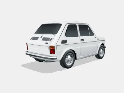 Fiat 126 1972 Low-poly 3D model