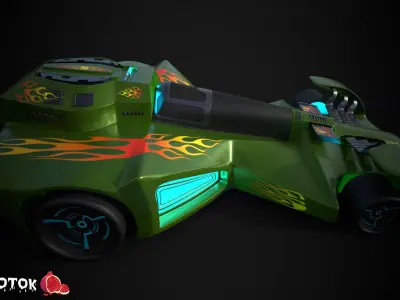 racing car Low-poly 3D model