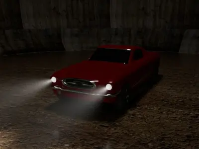 LOW POLY MUSTANG 1963 Low-poly 3D model