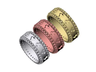 Clubs diamond sides cigar band US sizes 7 8 9 3D print model