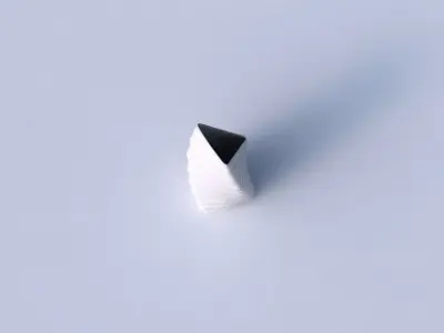 Vase twist tipped triangle with distorted horizontal dents 3D print model