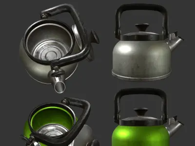 Whistling Kettle for game Unreal Engine and Unity Low-poly 3D model
