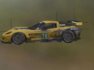 The Chevrolet Corvette C6R Low-poly 3D model