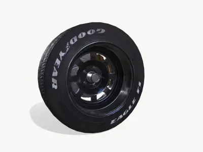 Rally wheel Good Year Low-poly 3D model