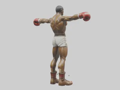 Boxer in Uppercut Pose statue model 3D model
