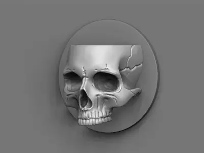 wall skull halloween decoration 3D print model