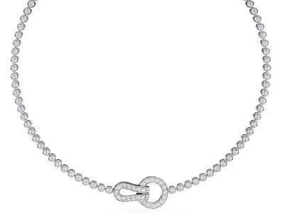 Luxury Round Link Chain Necklace With Clasp CAD Design 3DM 3D print model