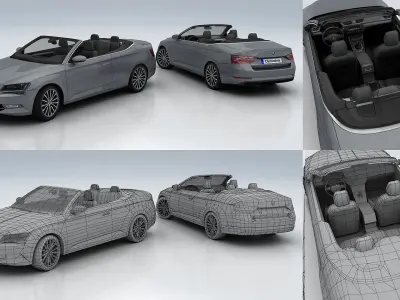 10 Lowpoly cars with interior - 01 Low-poly 3D model