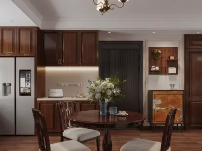 Luxury living room dining room interior scenes 19 3D model