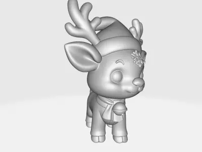 Adorable Christmas Reindeer Cute Holiday Deer Figurine  3D print model