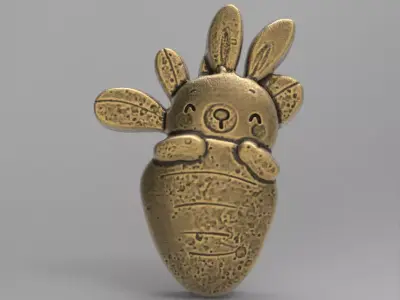 easter rabbit carrot decor  3D print model