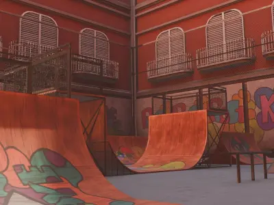 VR Skate Park Low-poly 3D model