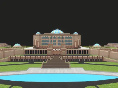 Emirates Palace Abu Dhabi 3d Model Low-poly 3D model