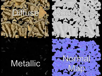 Ornate Lace Fan Decorative Model Pack Low-poly 3D model