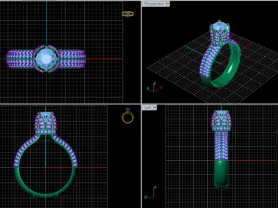 engagement ring 3D print model 33