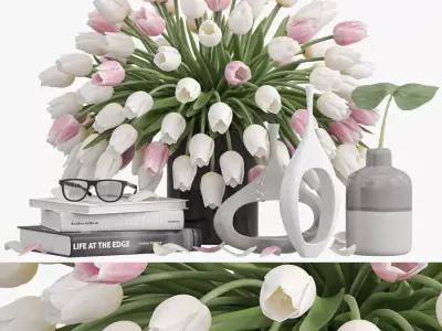 DECORATIVE SET TULIP  3D model