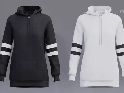 Female Sweatshirt Hoodie 3D Model Low-poly 3D model