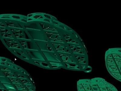 Gold Fusion pendant 3D print model