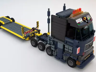 Lego Truck and worker  3D model