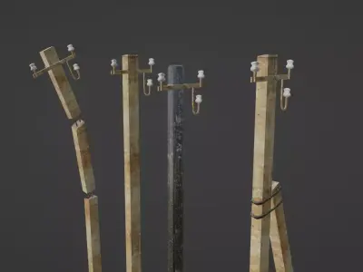 Low poly unity poles models Free low-poly 3D model