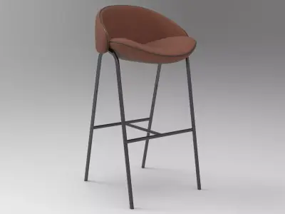 Gone Barstool Low-poly 3D model