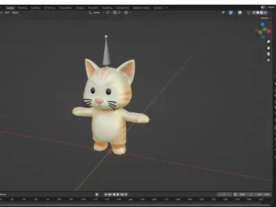 Little animal baby - Cat cute - Animated  Low-poly 3D model