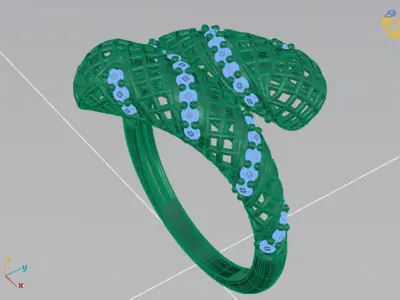 Two Head Women Ring 3DM Womens Ring 3d models 3D print model 3D print model 2