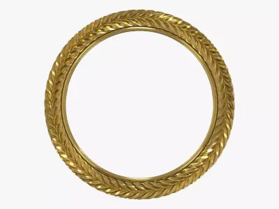 Carved round mirror frame 3D model