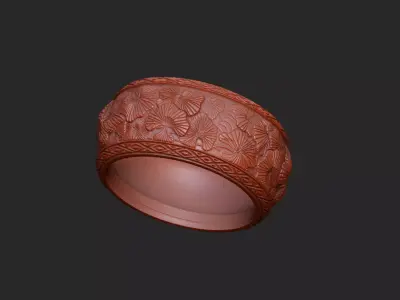 wild band metal gift cnc soft round trim classic old leaf deco 3D print model