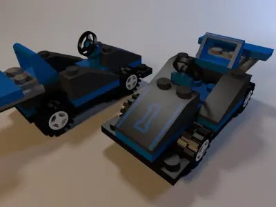 Lego race cars Low-poly 3D model