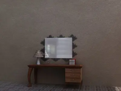 ToiletTable table with mirror Low-poly 3D model