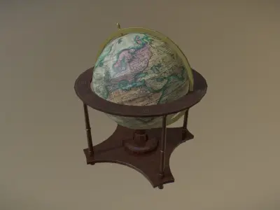 Low-Poly Antique Globe Low-poly 3D model
