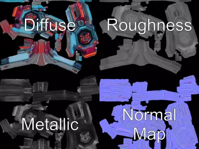 Futuristic Neon Wall model pack Low-poly 3D model