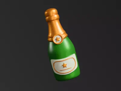 Champagne Low-poly 3D model