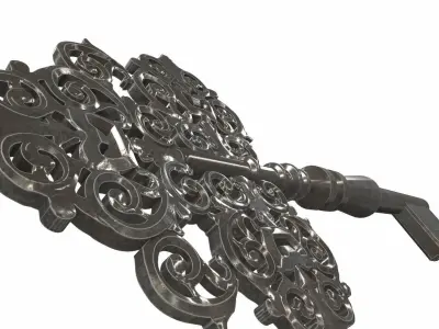 Skeleton ornamental key 6 3D model