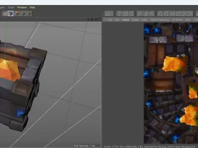 Stylized Fire Pit Low-poly 3D model