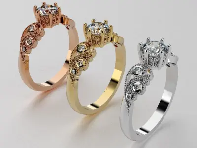 Vintage ring 3D print model