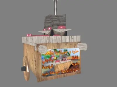 Grilled Egyptian Sweet Potato Car 3D model