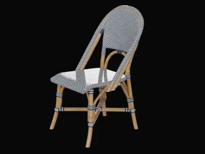 Riviera dining chair indoor navy Low-poly 3D model