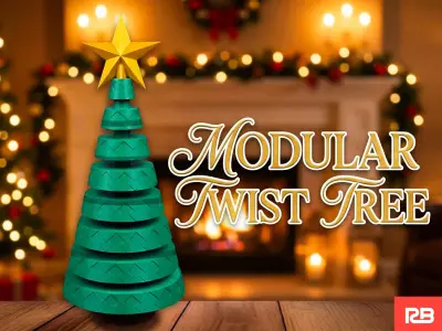 Modular Twist Tree - Happy Christmas  3D print model