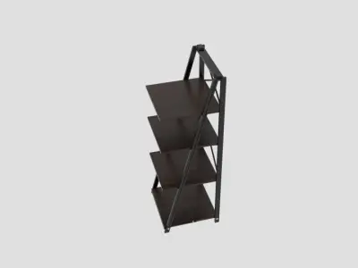Origami Folding Decorative 4-Shelf Rack  Low-poly 3D model
