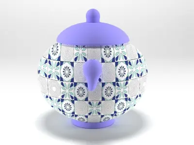 Chinese jars Low-poly 3D model