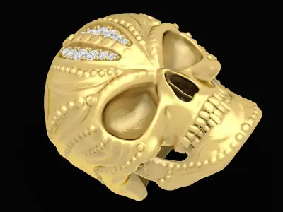 Luxury Skull Diamond Ring for Men  3688 3D print model