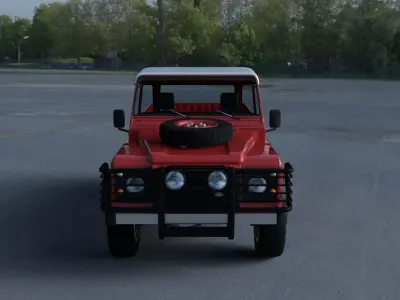 Land Rover Defender 110 Pick Up w interior HDRI 3D model