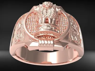 Indian Ashoka Ring  US RING SIZE 11 3D print model