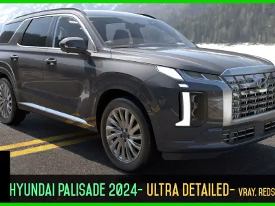 Hyundai Palisade 2024 SUV -photoreal-Vray-Redshift-Unreal-lights 3D model