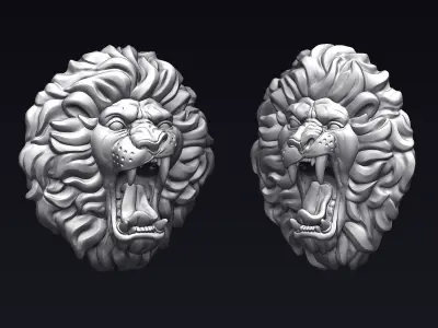 Roaring Lion Head 3D print model